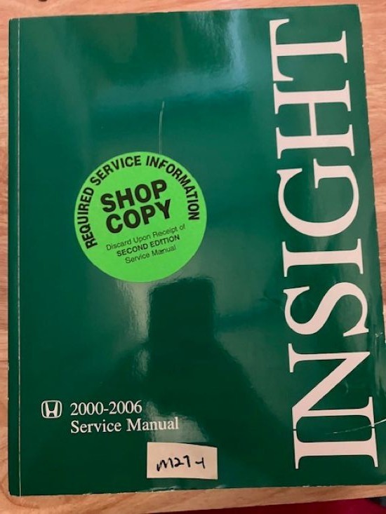 OEM HONDA 2000 – 2006 INSIGHT FACTORY SERVICE MANUAL SHOP REPAIR BOOK 2004 2005