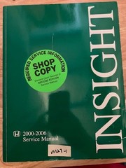 OEM HONDA 2000 – 2006 INSIGHT FACTORY SERVICE MANUAL SHOP REPAIR BOOK 2004 2005