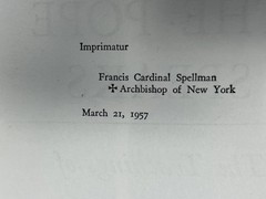 VTG The Pope Speaks: The Teachings of Pope Pius XII – 1957 HC/DJ Pantheon Books