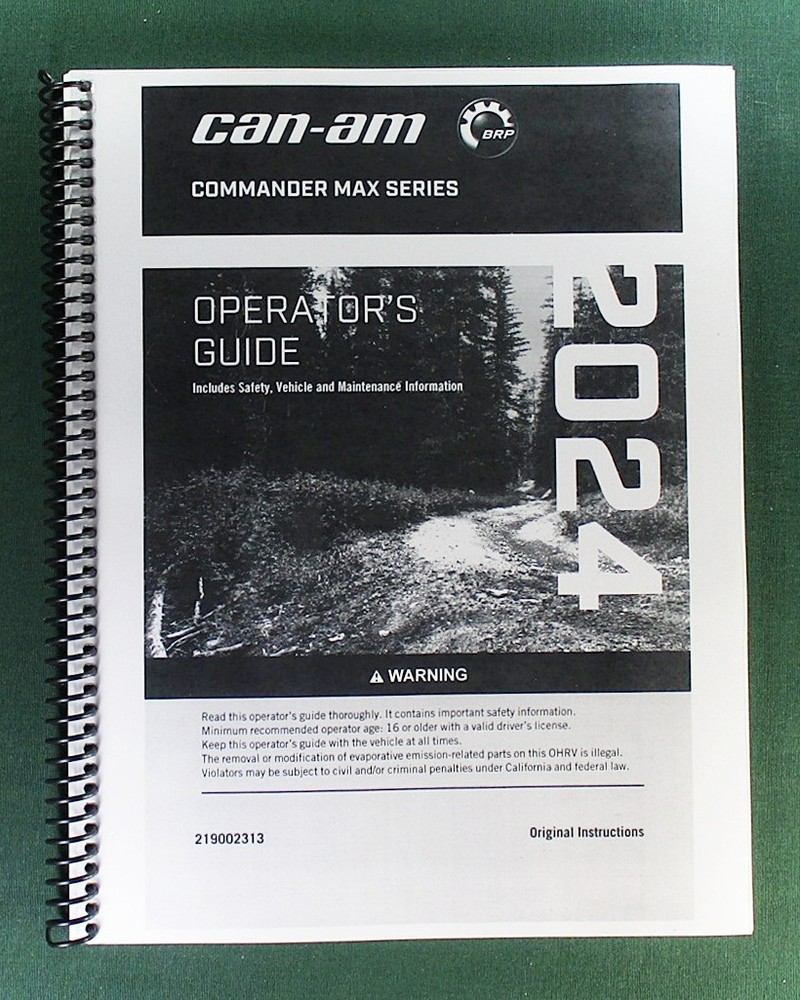 2024 Can-Am Commander MAX DPS 700 Owner’s Manual: 244 Pages & Protective Covers