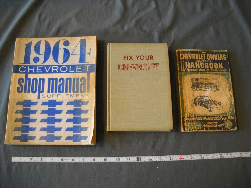 VINTAGE CHEVROLET REPAIR MANUALS LOT FIX YOUR CHEVY 1930S TO 1967 RAT ROD BOOKS