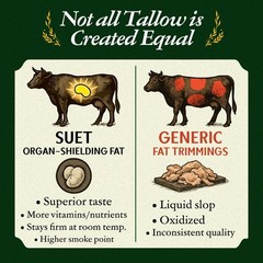 Grass-Fed Beef Tallow, Pasture Raised, Nutrient-Rich Suet, 14oz Glass Jar
