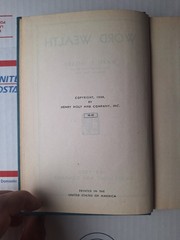 Word Wealth HC Ward S. Miller Henry Holt 1939 Vocabulary Textbook