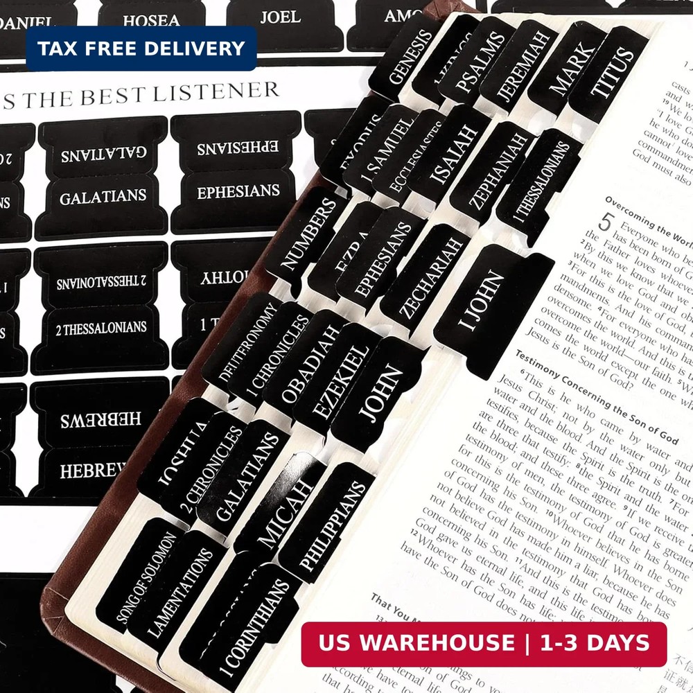 Bible Tabs for Men, 90 Pieces Large Print Small Bible Bookmarks Index Tabs Study