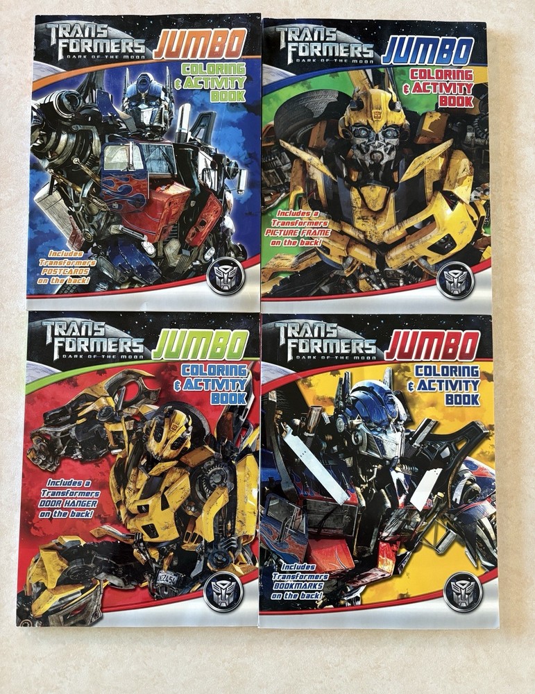 Transformer Dark Of The Moon Jumbo Coloring Books Lot Of 4