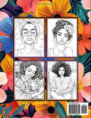 Black Women Coloring Book: 50 Coloring Pages of Beautiful Black Women for Adults