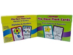 Flash Cards Alphabet & Numbers, Rhyming Words & Opposites 64 Two Sided Cards