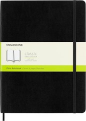 Moleskine Classic Notebook, Soft Cover, XL (7.5 x 9.5 in.) Plain/Blank