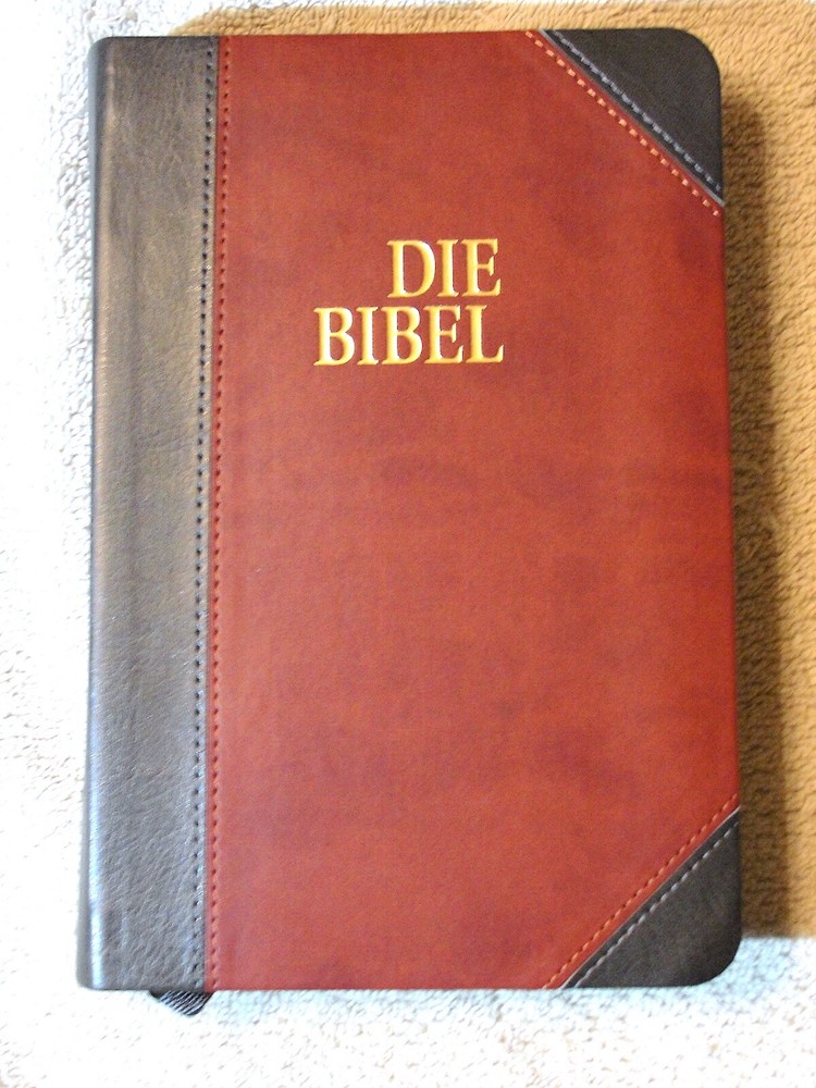 German Bible, Die Bibel, Schlachter 2000, Imitation Leather, Brown Black 2-toned