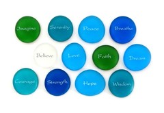 The Mermaid’s Message, Frosted Inspirational Sea Glass Stones, Assorted, Twelve