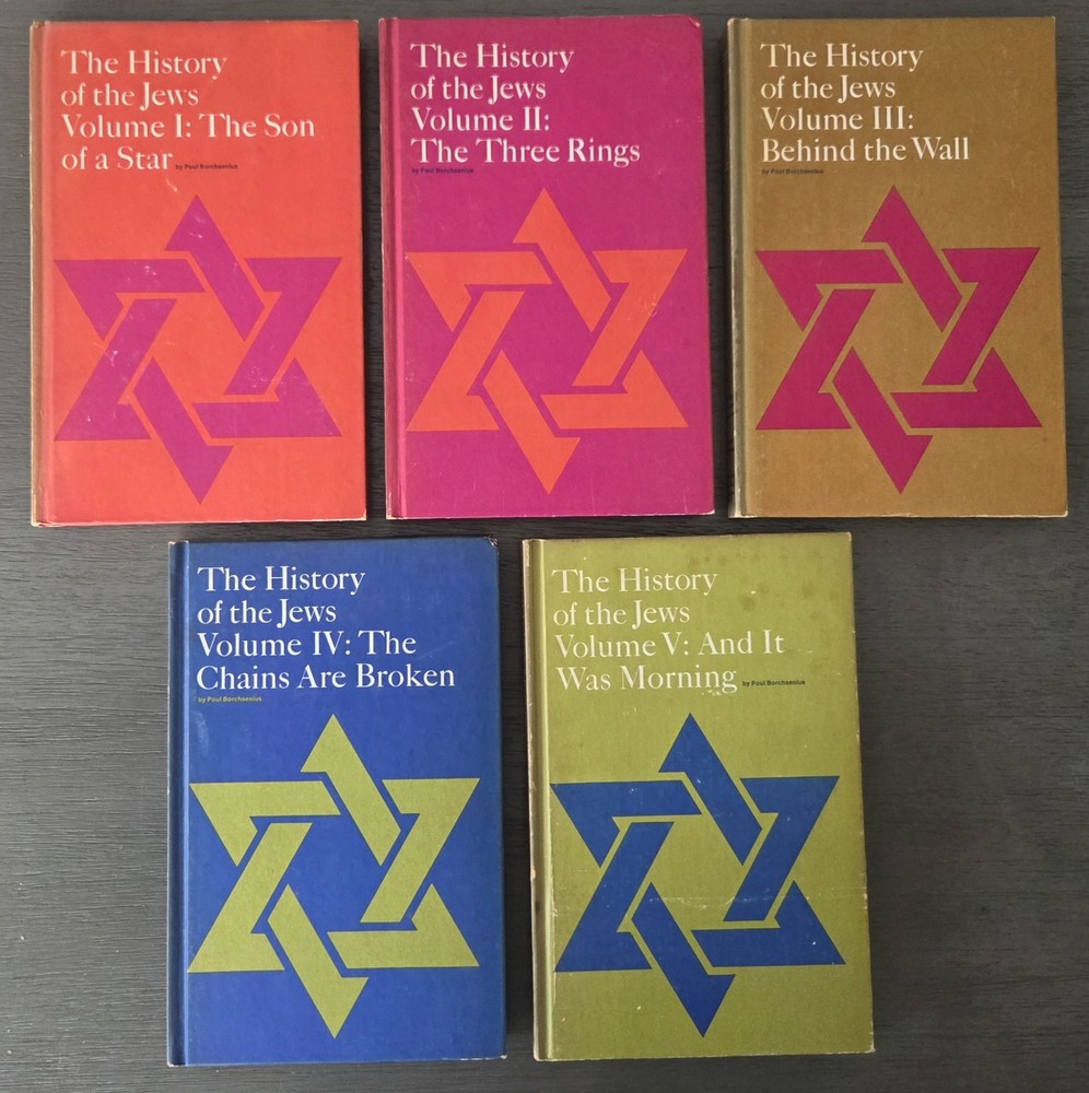 Vintage 1965 „History Of The Jews” Poul Borchsenius Vols 1-5 1st Edition/Print