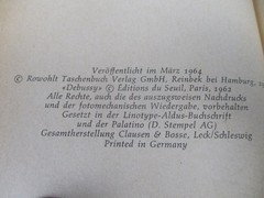 Claude Debussy Jean Barraqué 1964 Biography RoRoRo Taschenbuch Music