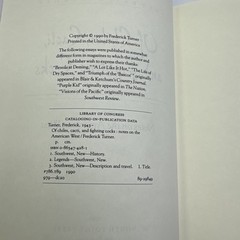 Frederick Turner Of Chiles Cacti and Fighting Cocks Notes on American West 1990