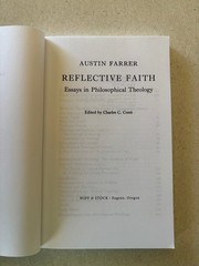 Reflective Faith Austin Farrer 2012 Philosophical Theology Wipf & Stock