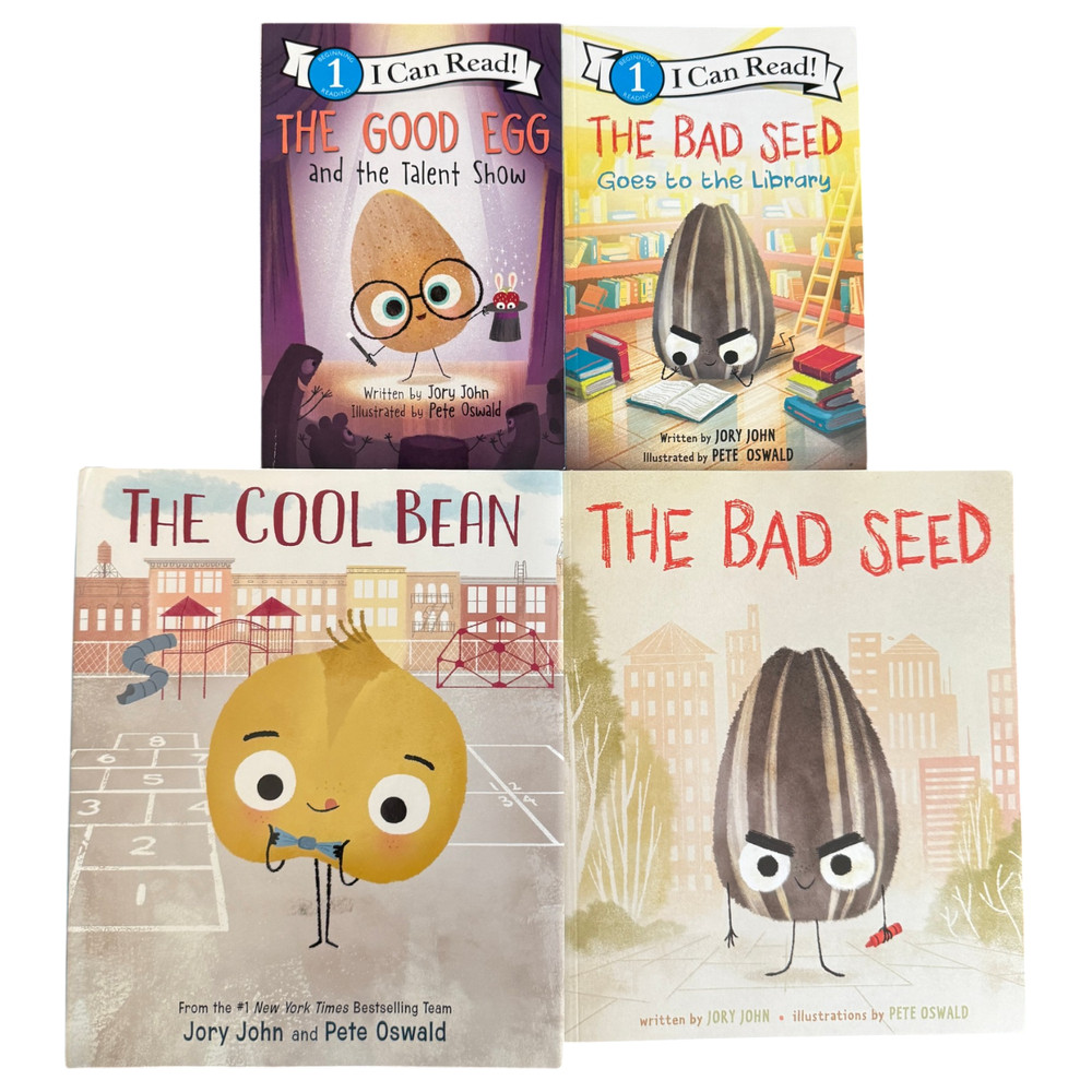 Jory John Book Lot 4 Cool Bean Bad Seed Good Egg Food Group Talent Show Library