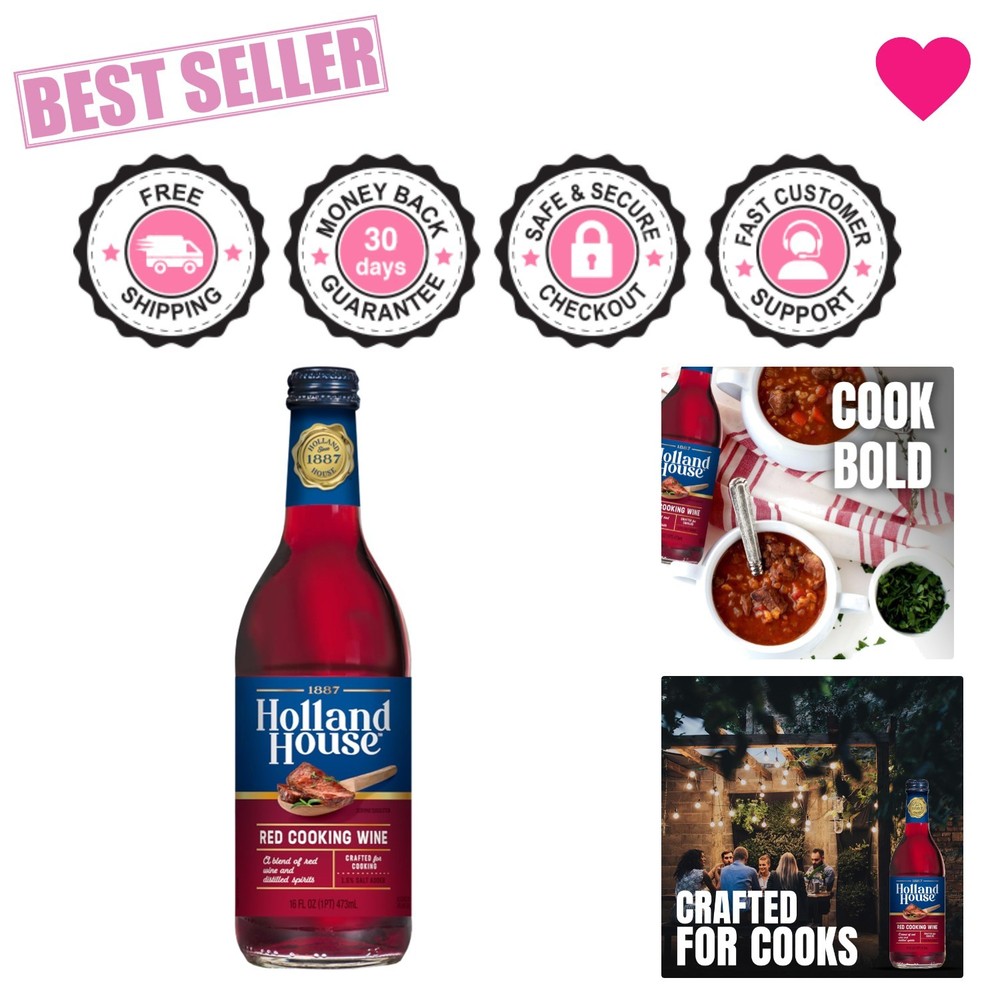 Elevate Your Dishes with 16 FL OZ Red Cooking Wine – Gluten-Free & Vegetarian