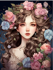Adult Coloring Pages Bundle Flower Girls bundle 280 Printable Pages