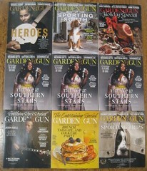 LOT OF 9 GARDEN & GUN SOFTCOVERS APRIL / MAY 2020 THROUGH OCTOBER /NOVEMBER 2023