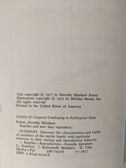 Reptiles and How They Reproduce HCDJ Dorothy Hinshaw Patent First Edition 1977