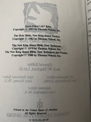 Spirit Filled Life Bible Nelson 2255BG Bonded Leather NKJV Red Letter 1991