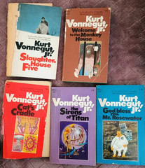Vintage Kurt Vonnegut Jr. 5 Book Dell Paperback Box Set READ