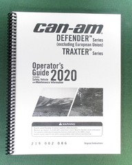 2020 Can-Am Defender XT CAB HD10 Owner’s Manual: 203 Pages & Protective Covers