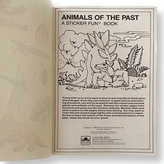 Animals of The Past A Sticker Fun Book, Dinosaur Coloring Book, Golden Book 1984