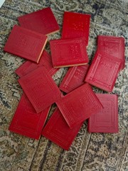 Antique Red Little Leather Library Books | Bibliophile | Book Lovers | Literary