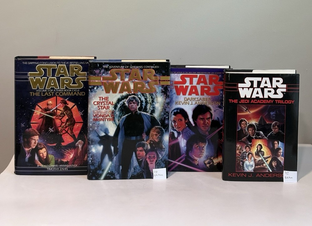 STAR WARS Book Lot Of 4, Hardcover, Two 1st Editions 1993 – 1995 Jedi Crystal