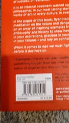 Ego Is the Enemy Holiday Paperback (2016) [VG]