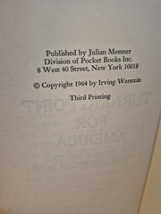 TURNING POINT FOR AMERICA, SPANISH-AMERICAN WAR BY IRVING WERSTEIN 1964 Hc Dj