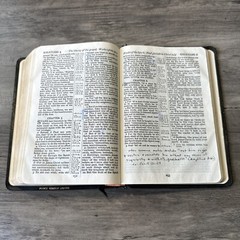 VTG Bound Holy Bible Black French MOROCCO LEATHER Concordance Cambridge Univer
