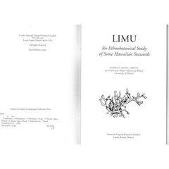 Limu by Isabella Aiona Abbott, 4th Edition, Hawaiian Seaweeds, Algae, NTBG, Book
