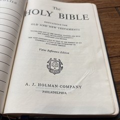 Holy Bible Master Verse Reference Edition Holman French Morocco Leather Blue