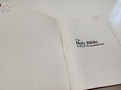 1972 THE HOLY BIBLE in Four Translations Parallel Edition LARGE Hardcover