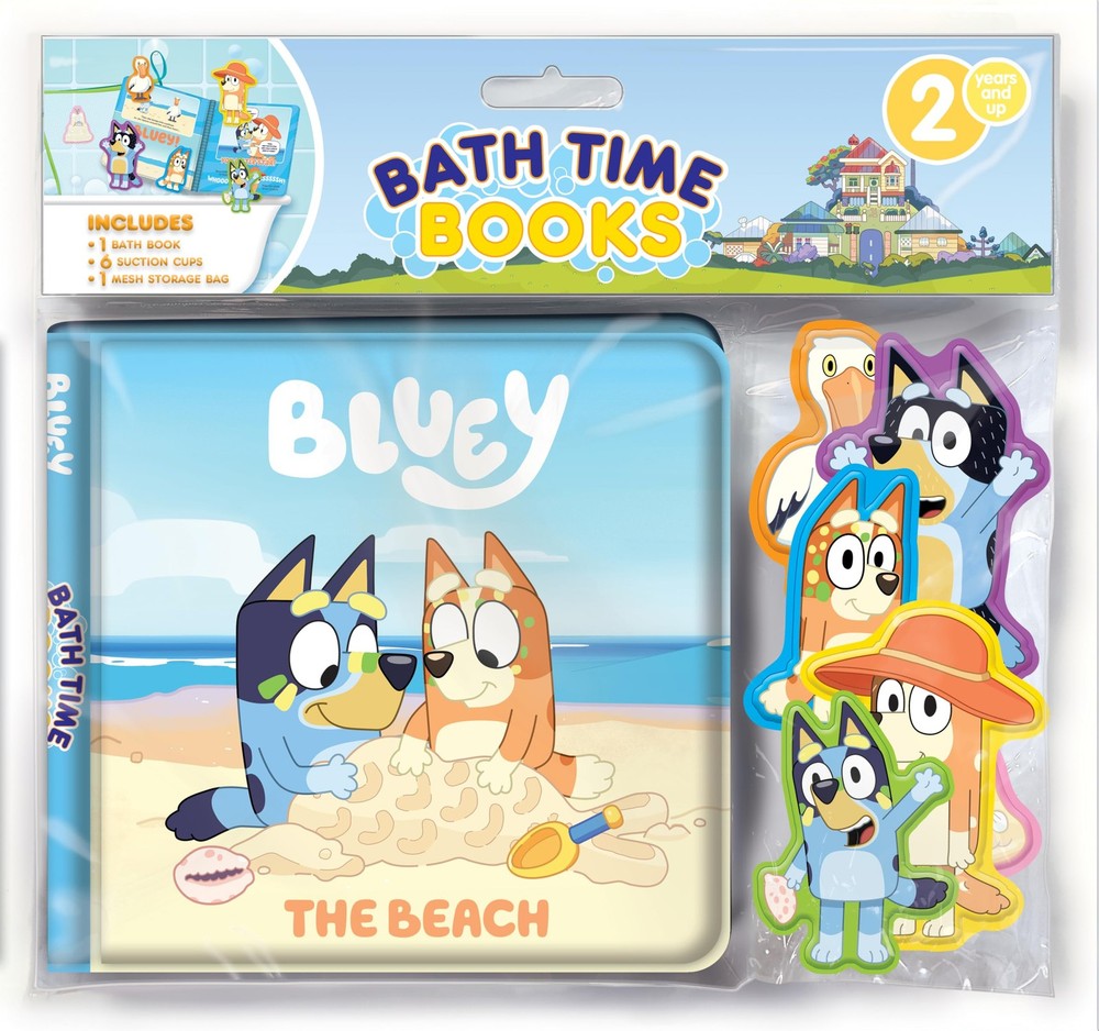 Bluey The Beach Bath Time Books – Activity Books for kids, Bath book, 6 Padd…