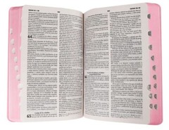 Biblia Para Mujer RVR1960 Letra 9.5 Imitación Piel Rosa Con Índice