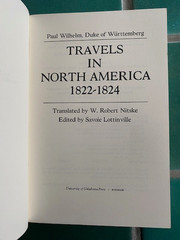Travels in North America 1822-1824 Duke Paul Wilhelm of Wurttemberg PB