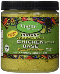 Vogue Cuisine Vegetarian Chicken Soup & Seasoning Base 12Oz – Low Sodium, Gluten
