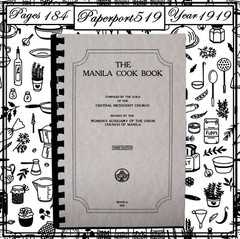 1919 The Manila Cook Book 184 Pages