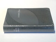 French Bible LARGE PRINT, Compact, Segond 1910 Grey Imitation Leather Red Letter
