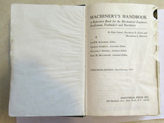 Machinery’s Handbook 20th Edition Third Printing 1976
