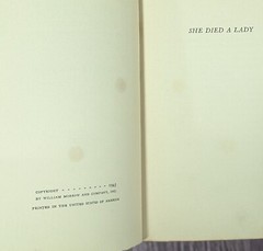 She Died a Lady – Carter Dickson – 1943 Hardcover – William Morrow US