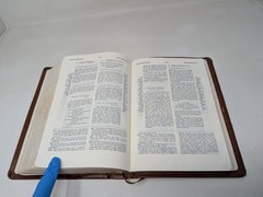 The Ryrie Study Bible NIV Brown Cowhide Leather Red Letter Moody 1986 80s VTG