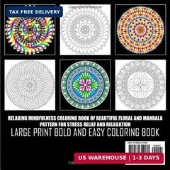 Large Print Mandalas Adult Coloring Book For Women: Relaxing Coloring Book for S