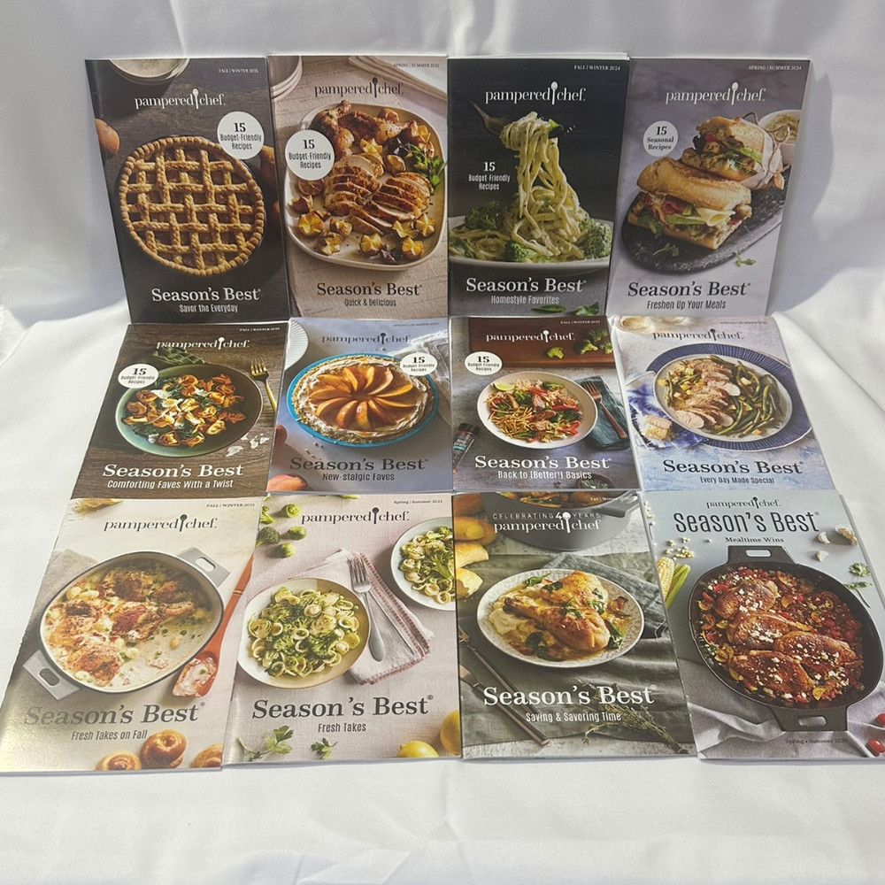 Pampered Chef Season’s Best Recipe Book Bundle of 12 Cookbooks Kitchen Cooking