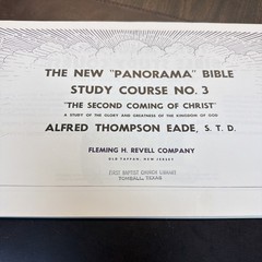The Second Coming of Christ | Panorama Bible Study Course 3 |Alfred T. Eade 1966