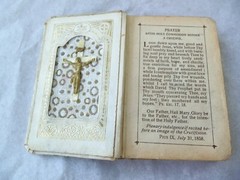Vtg Little Key of Heaven Prayer book 1937! CELLUOID COVER! CRUCIFIX! GILDED