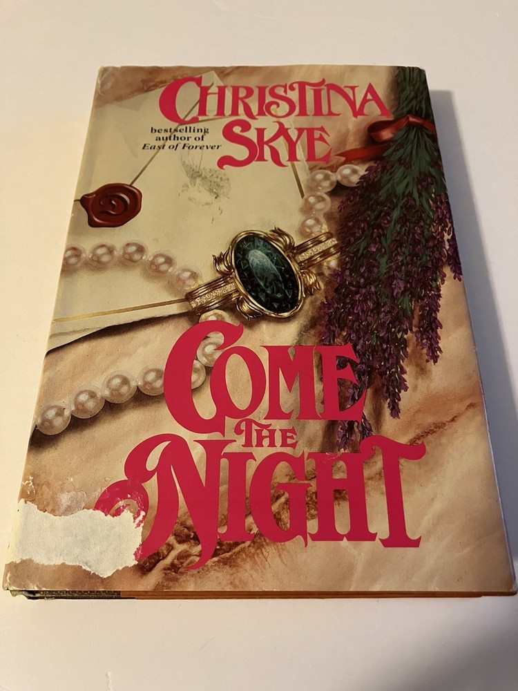 COME THE NIGHT CHRISTINA SKYE HARDCOVER HC HTF DJ DELL 1994 STAMPED SIGNED