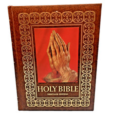 VTG 1977 Holy Bible Heritage Edition King James Red Letter 11.5”x9” Hard Cover